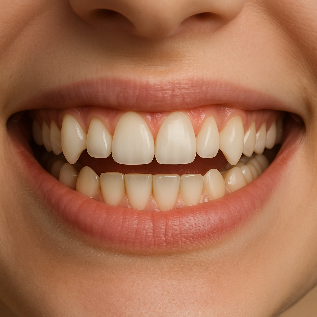 صورة مقرّبة لابتسامة تُظهر بروز الأنياب العلوية