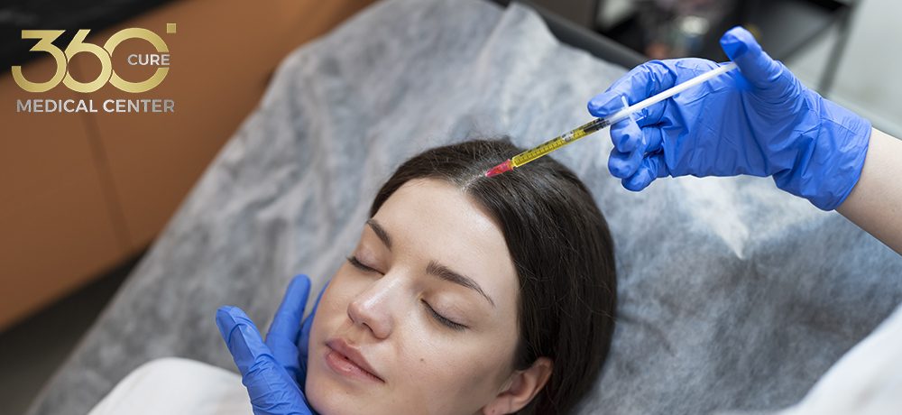 سيدة تخضع لعلاج البلازما في عيادة تجميلية في أبو ظبي